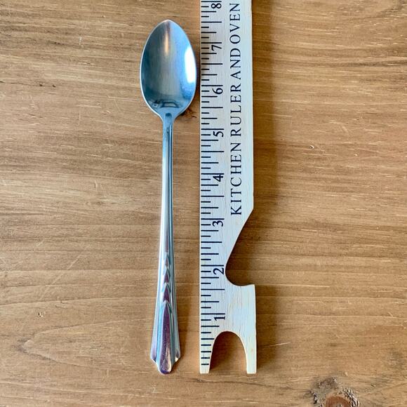 Ekco USA Stainless Steel Iced Tea Spoons Chevron Pattern Handle Set of 4 Vtg - Picture 11 of 13